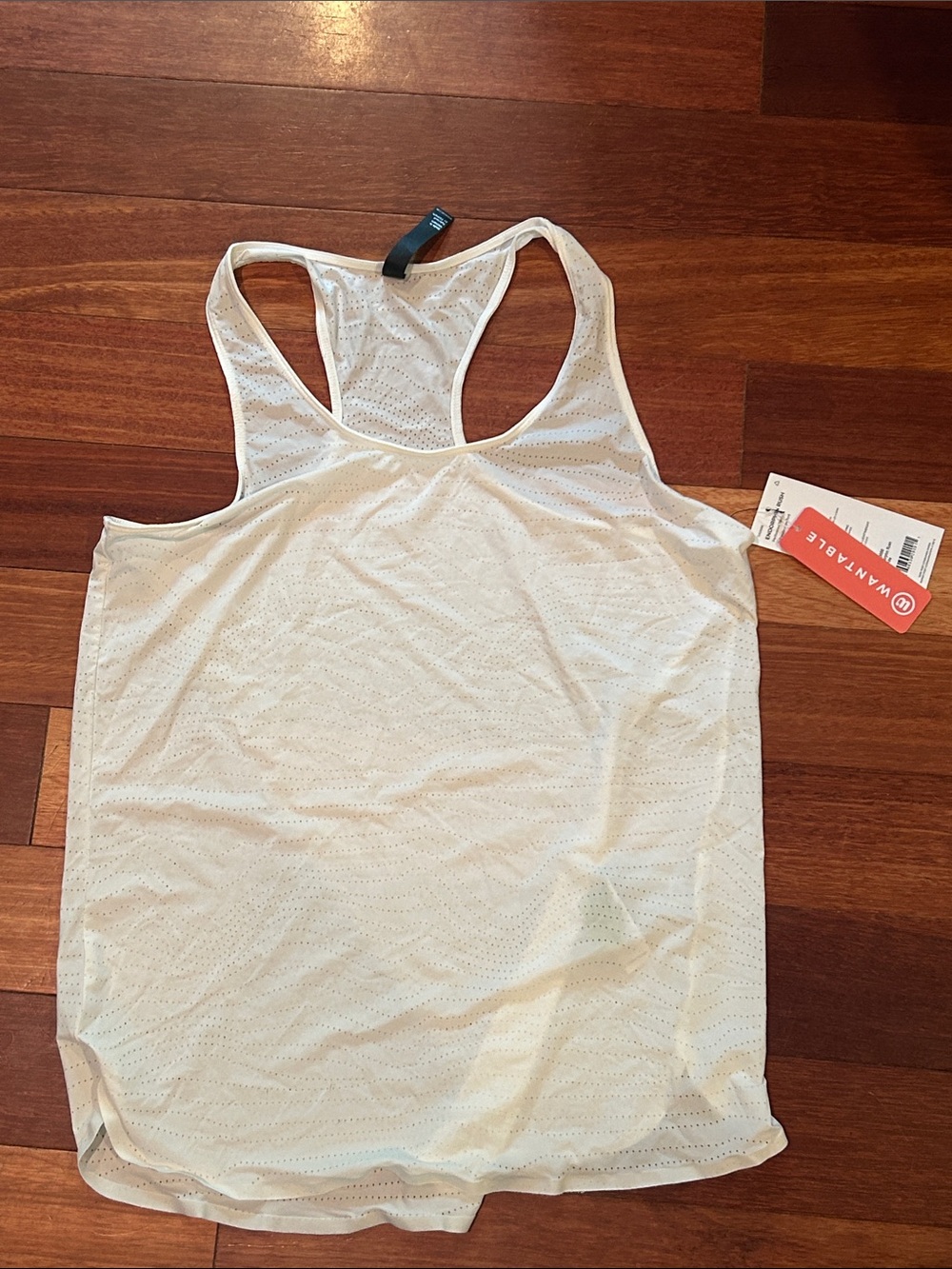 MPG White Perforated Racerback Tank